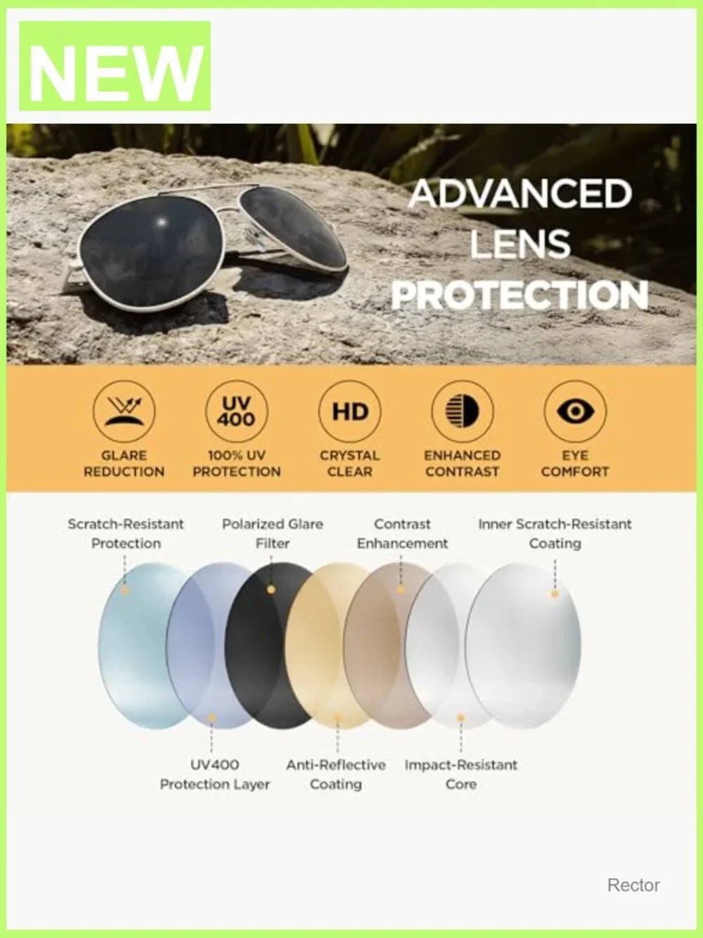 Polarized Aviator Sunglasses UV400 Protection Metal Frame Unisex